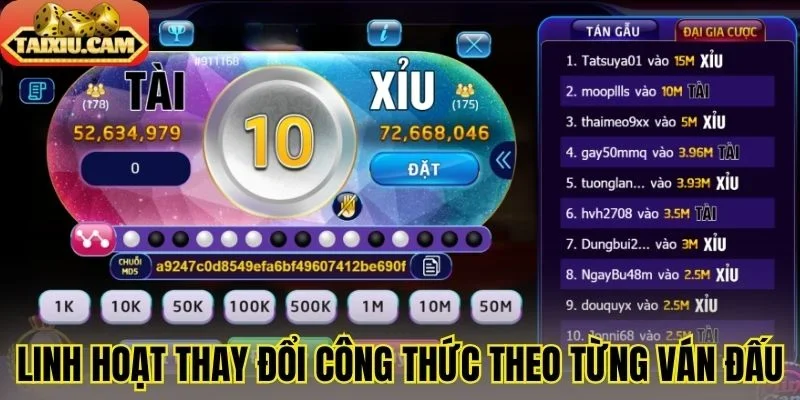 Linh hoạt thay đổi công thức theo từng ván đấu